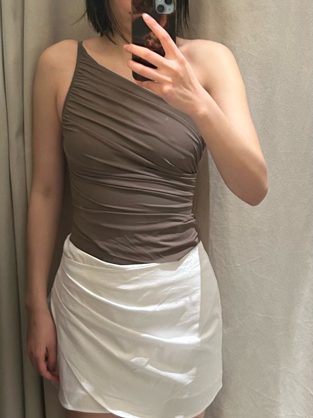 Zara draped bodysuit top small